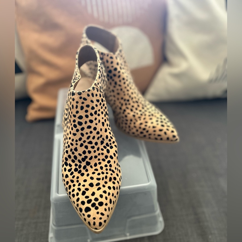 Qupid - heeled mule - size 8 - leopard print